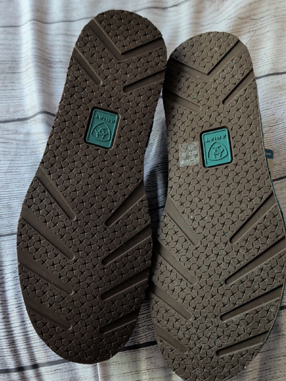 Ariat Teal Suede Slip-On with Multicolor Southwestern Stripe - Picture 3 of 3